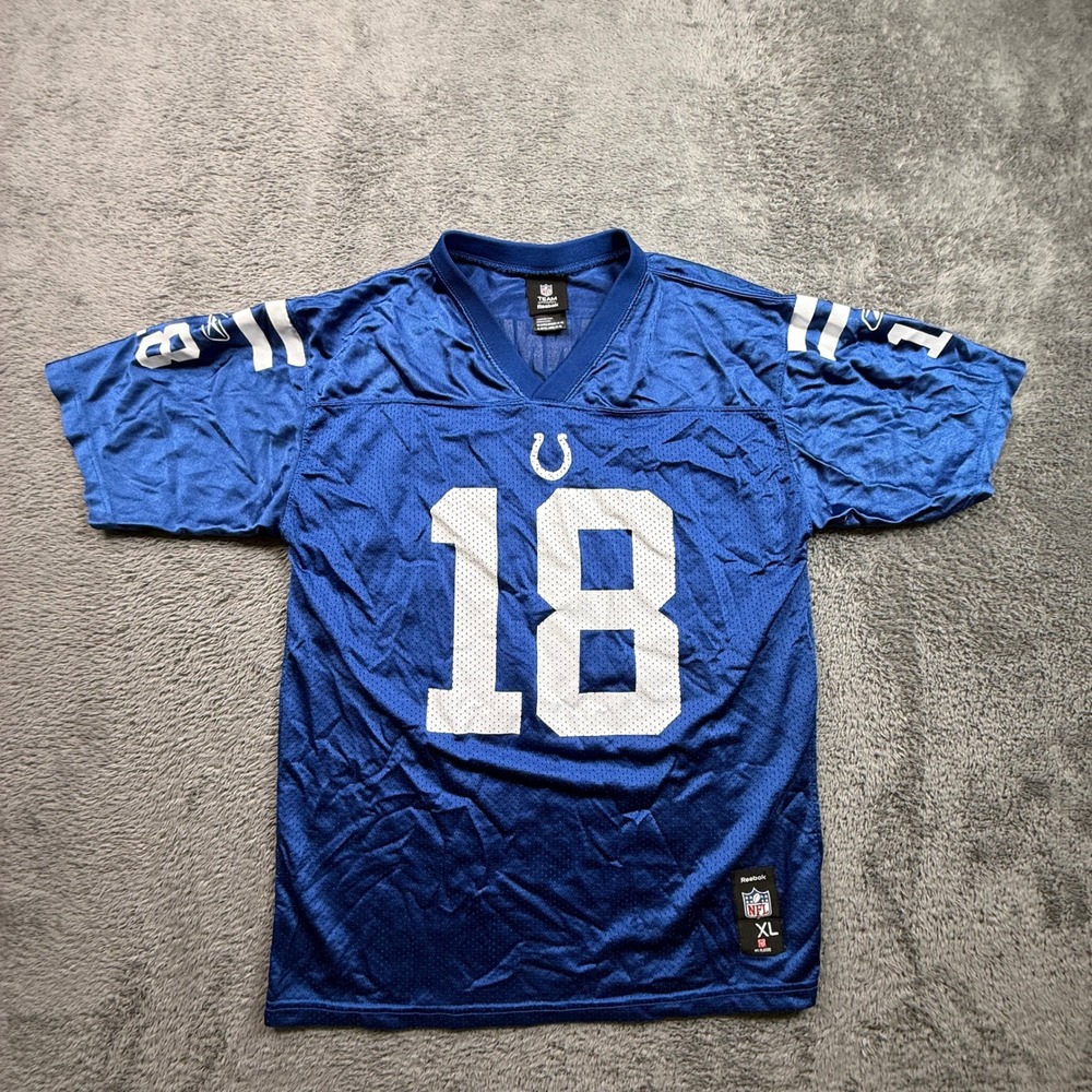 Reebok Peyton Manning Jersey Boys XL Blue Excellent Indianapolis Colts #18